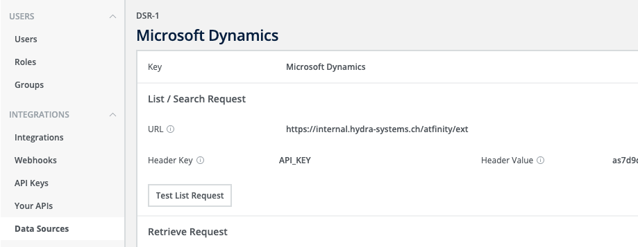 External Data Sources can be added in the administration area