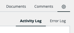 Case activity and error logs